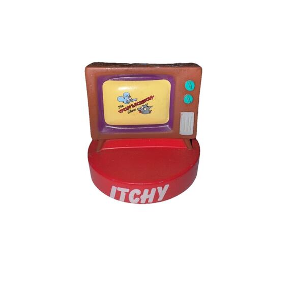 Vintage RARE Simpsons Funko Television TV w/ The Itchy & Scratchy Show